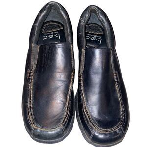 B.o.c men's black leather slip-on loafer / sneaker comfort shoe casual size 9.5